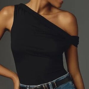 Reformation Black Cello Knit Top
